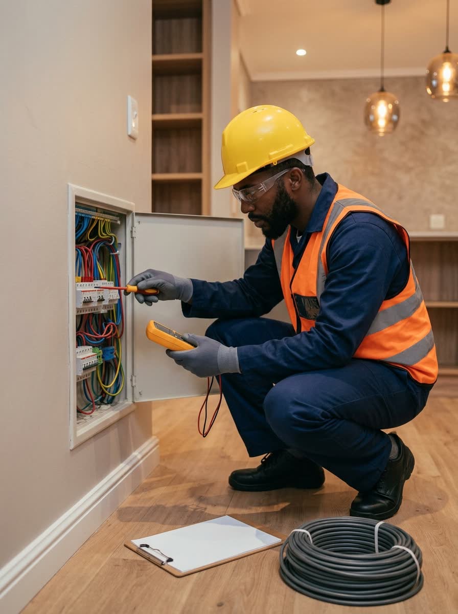 Arsenistics Projects electrician servicing a residential distribution board